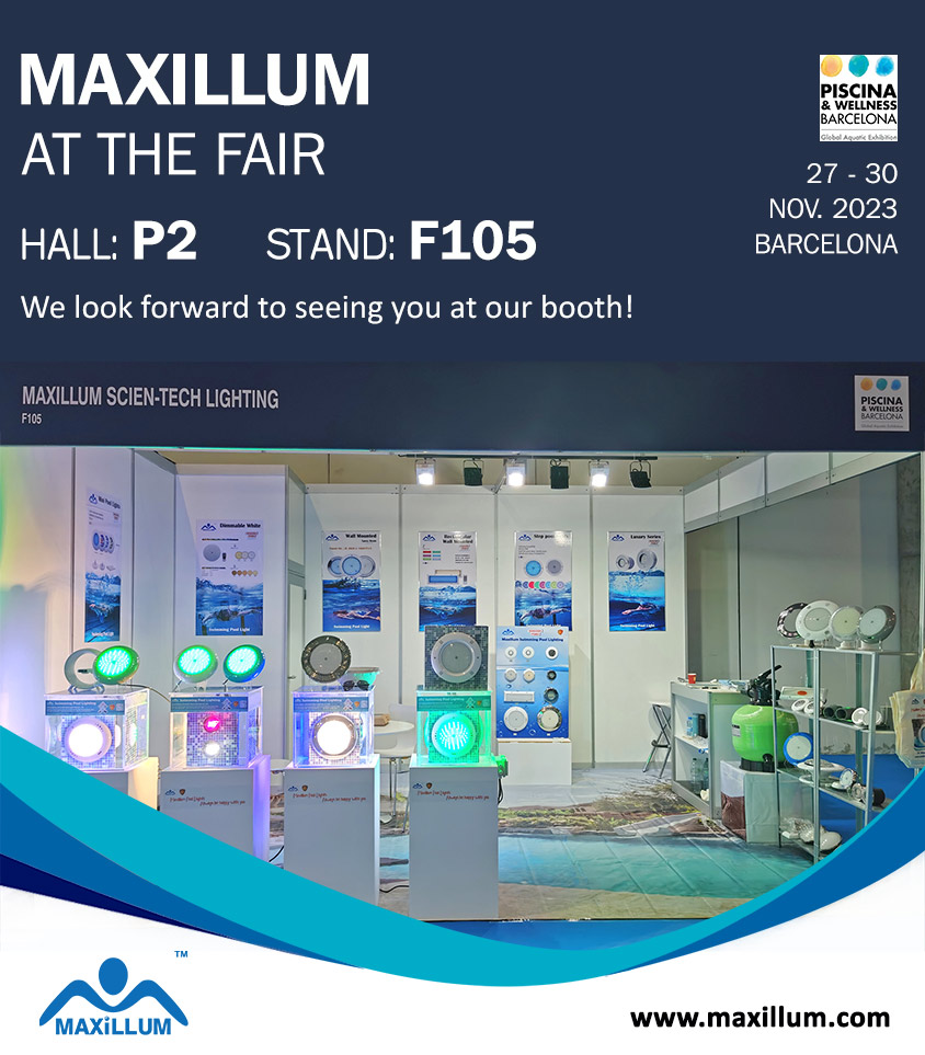 MAXILLUM at the Piscina&Wellness Barcelona Fair at the 27-30 November 2023. We look forward to seeing you at our booth!